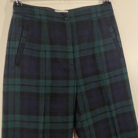 EUC Sezane Martin Blackwatch Plaid Wool Blend Wide Leg Trousers 36, 4 - Picture 5 of 9